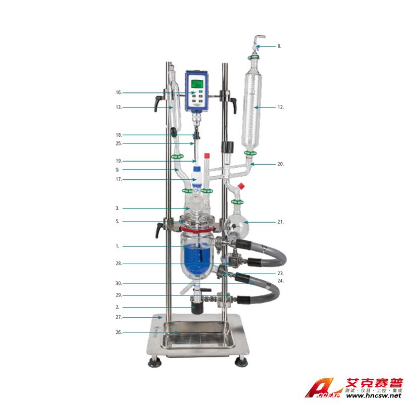 JULABO優(yōu)萊博 5000ml 桌上式玻璃夾套反應釜，JRS-1500-06