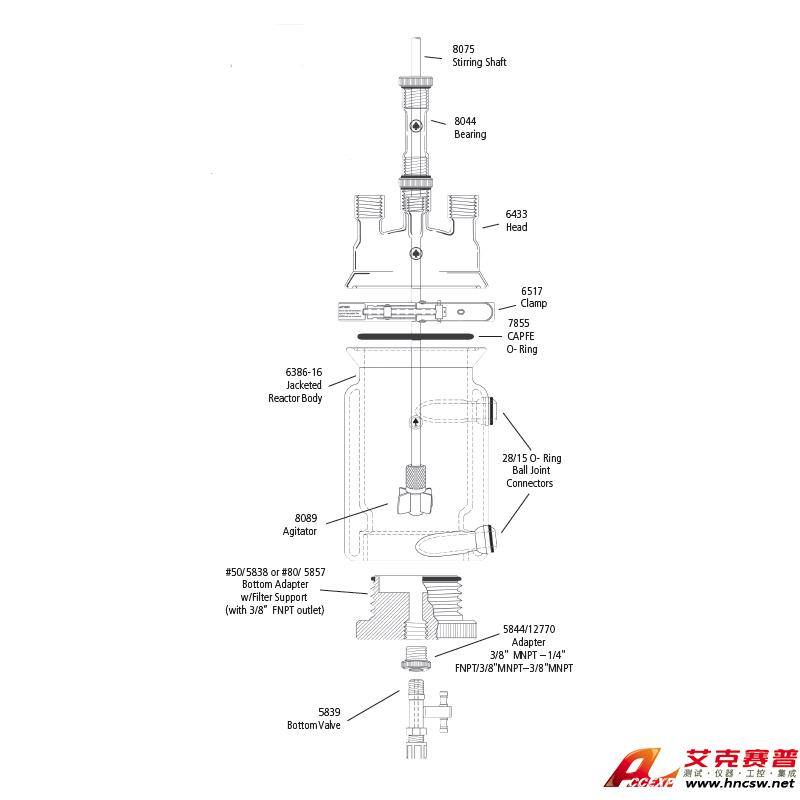 JULABO優(yōu)萊博 3000ml 夾套壓力過濾釜，CRS6386-124